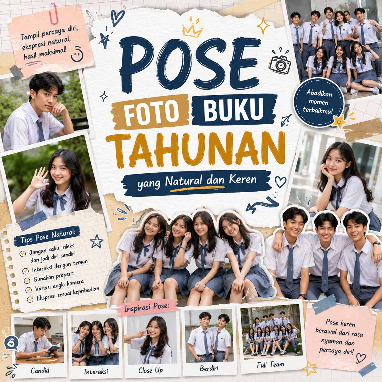 Pose Foto Buku Tahunan yang Natural dan Keren